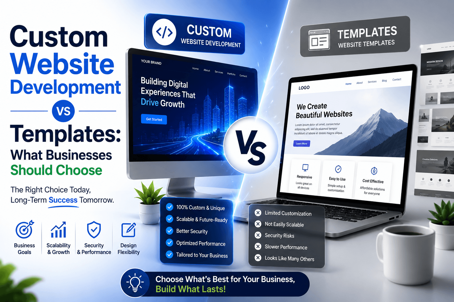 Custom Website Development vs Templates: What Businesses Should Choose
